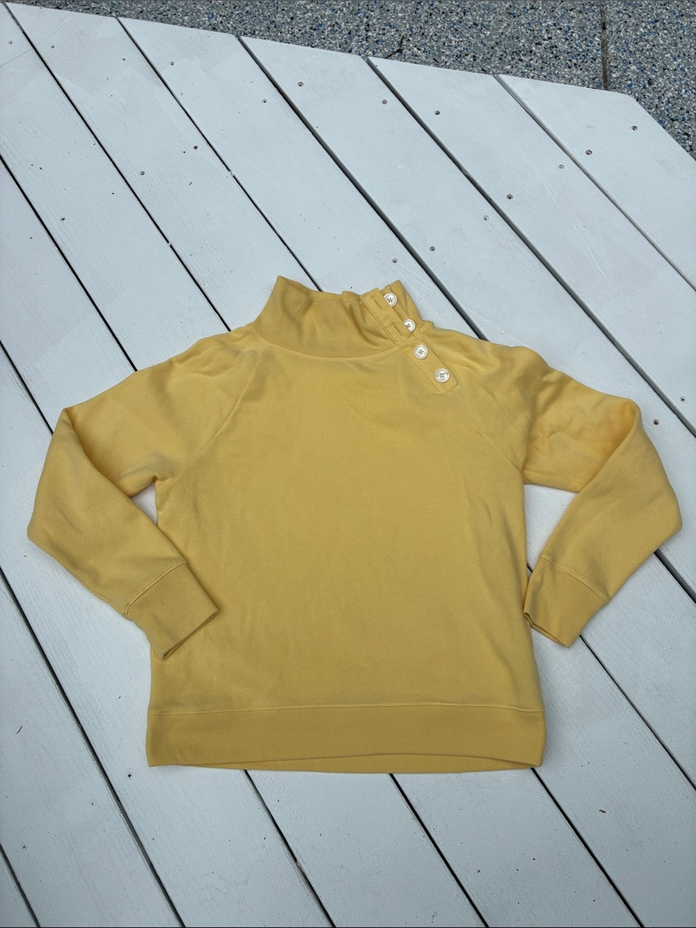 J Crew lemon yellow fleece top